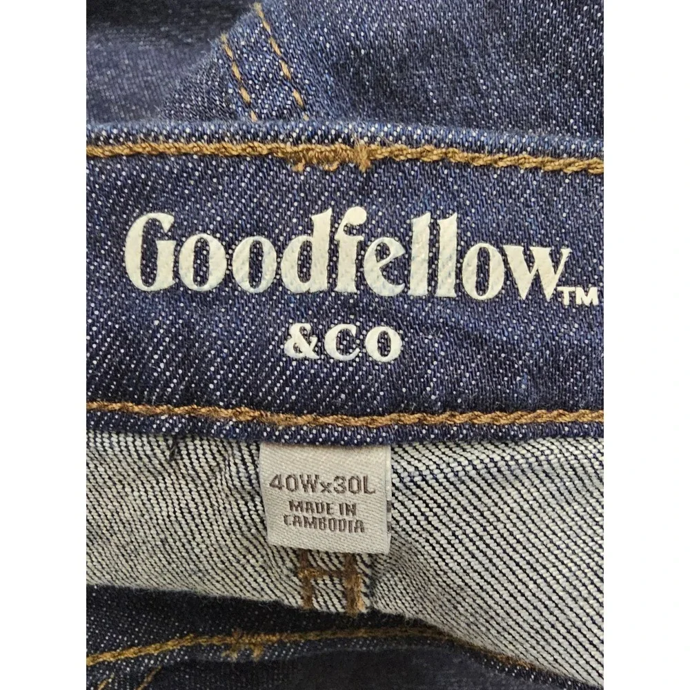 Goodfellow & Co Mens Relaxed‎ Fit Total Flex Jeans Dark Wash Indigo 40x30